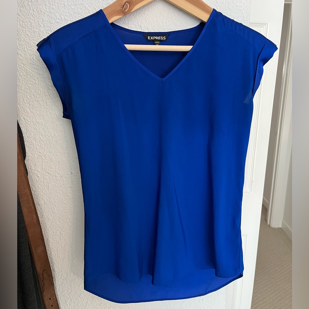 Express Women's Royal Blue Cap Sleeve Blouse